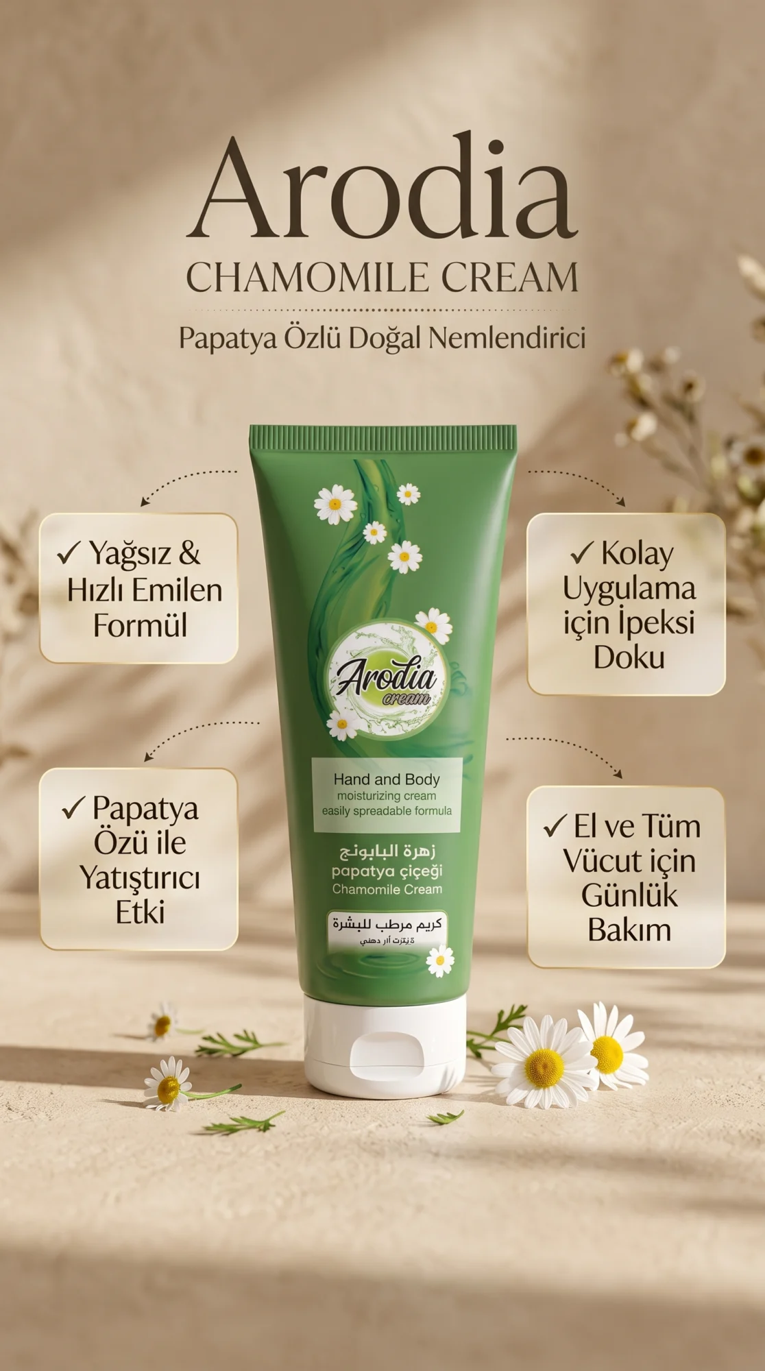 Arodia El ve Vucut Kremi (Papatya Çiçeği) - Görsel 5