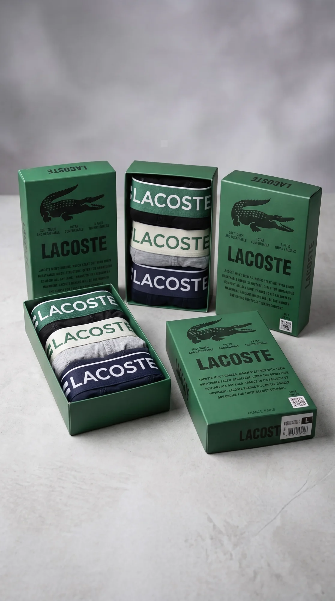 6 lı (Set) Lacoste Likralı Pamuklu Erkek Boxer - Görsel 5