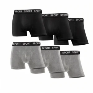6 lı (Set) Likralı Pamuklu Erkek Boxer Geniş Lastikli Spor Model